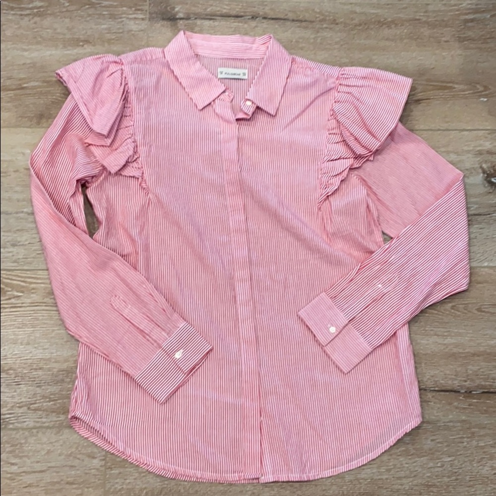 Red Striped Pull & Bear Blouse